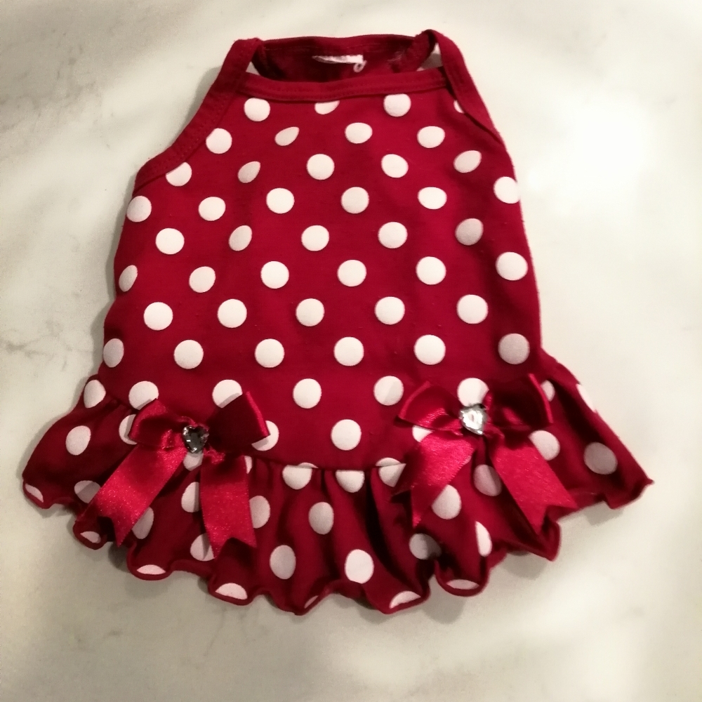 Adorable polkadot dog dress